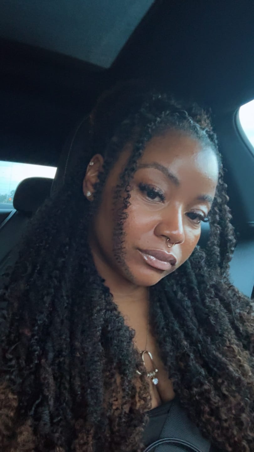 Customer photo review of Multi-Textured Kinky Curly Crochet Hair