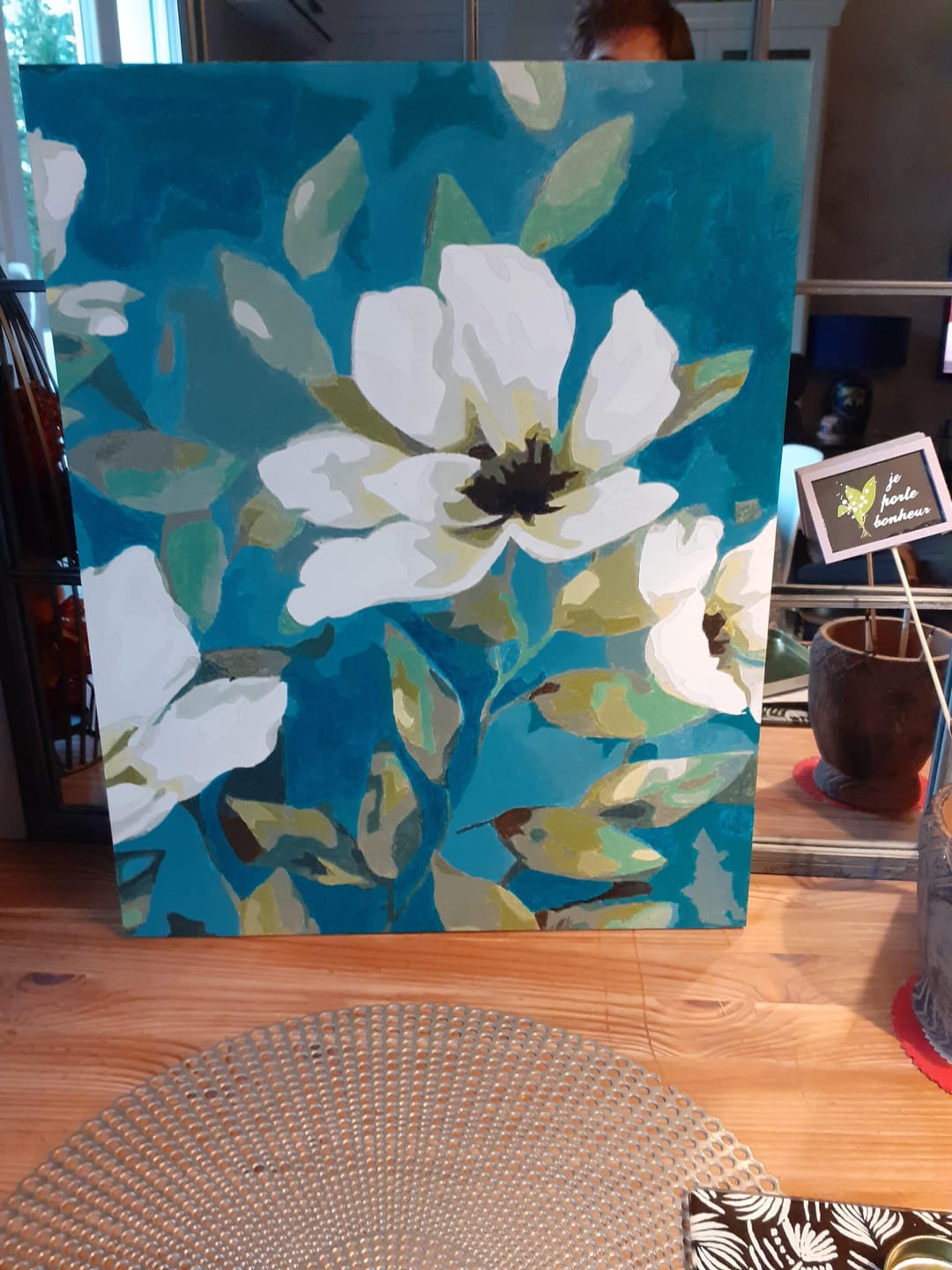 Customer photo review of Fleurs blanches abstraites
