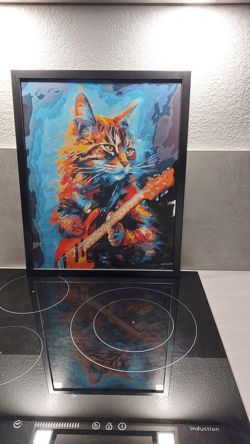 Customer photo review of Chat rocker en Abstrait