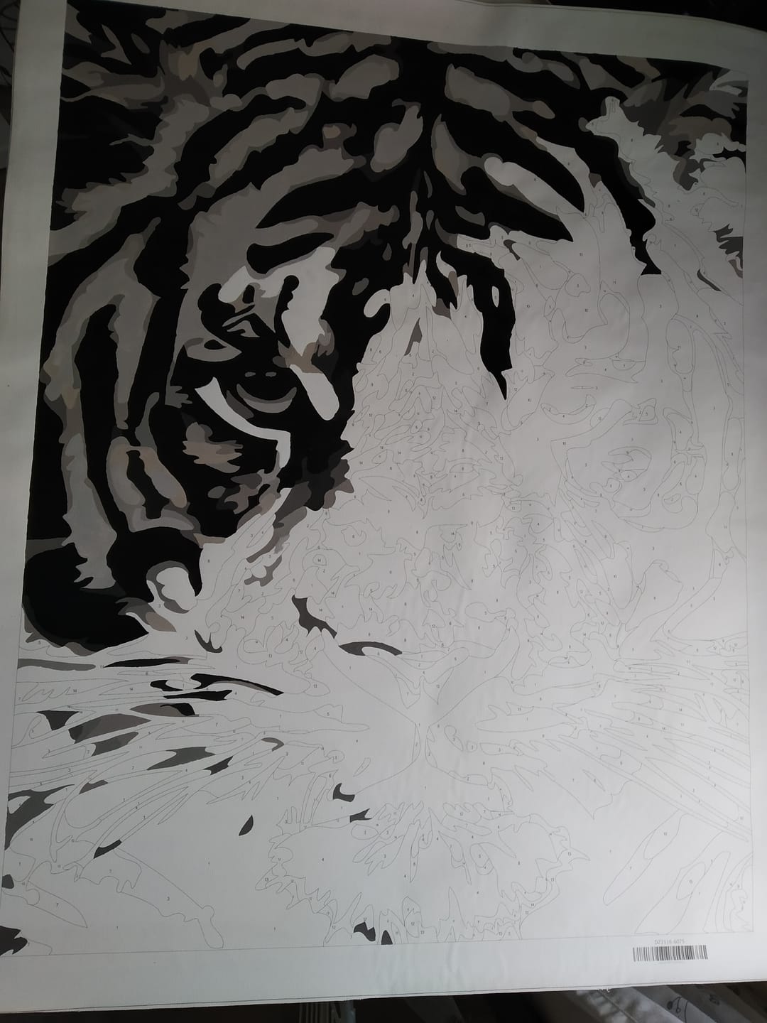 Customer photo review of Tête de Tigre en noir et blanc
