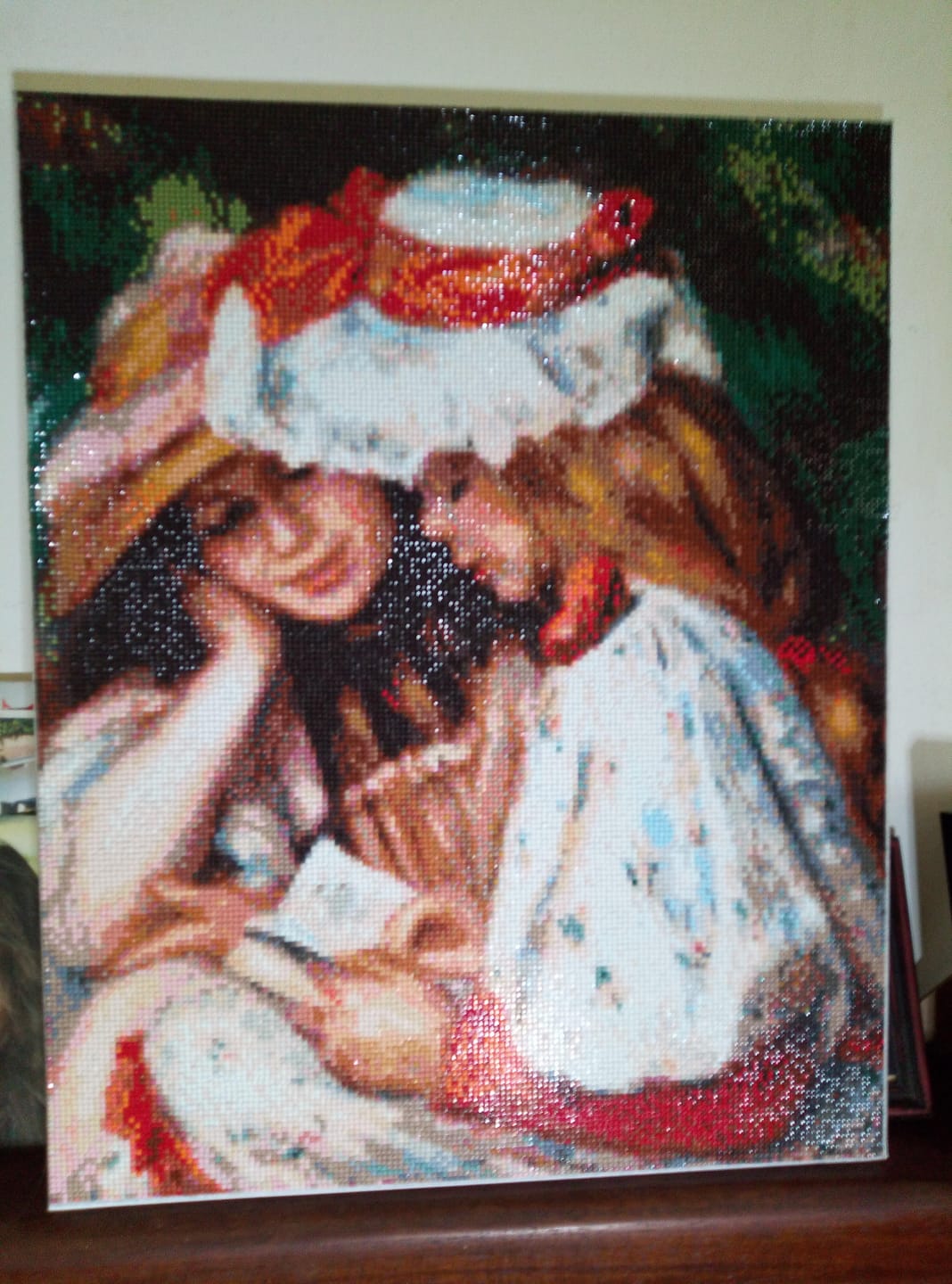 Customer photo review of Broderie Diamant - Jeunes Filles Lisant - Renoir 40x50cm toile tendue sur châssis