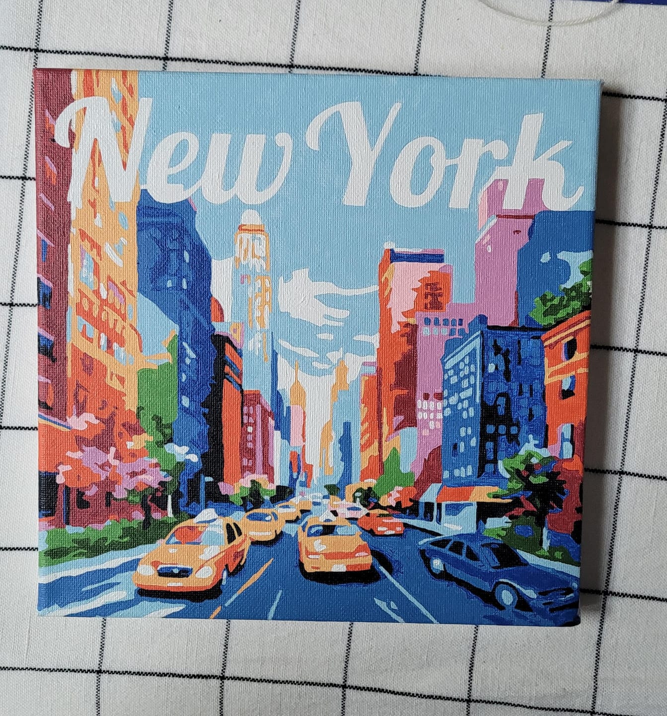 Customer photo review of Mini Peinture par Numéros 20x20cm avec cadre New York