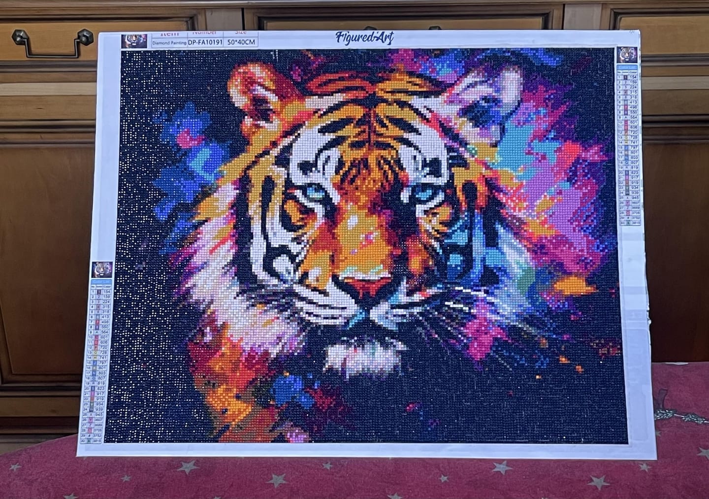 Customer photo review of Broderie Diamant - Tigre Coloré Abstrait