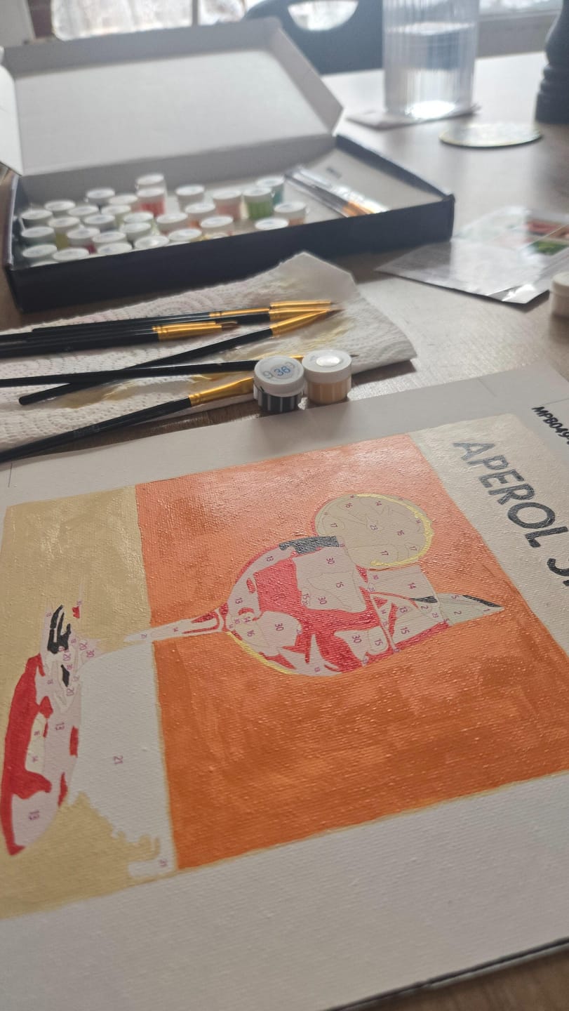 Customer photo review of Mini Peinture par numéros 15x20cm (6 pièces) - Série Art Mixologie de Bar Moderne 1