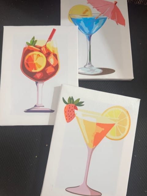 Customer photo review of Mini Peinture par numéros 15x20cm (6 pièces) - Série Art Mixologie de Bar Moderne 4