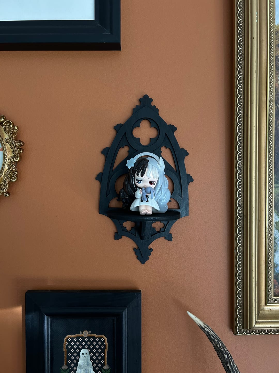 Customer photo review of Gothic Cathedral Mini Arch Wall Shelf
