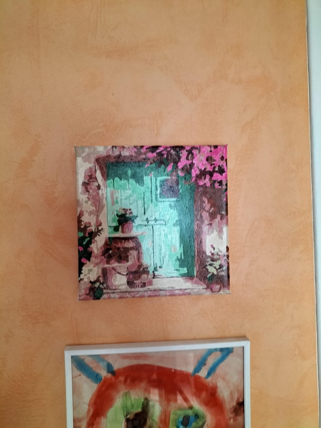 Customer photo review of Mini Peinture par Numéros 20x20cm avec cadre Entrée fleurie