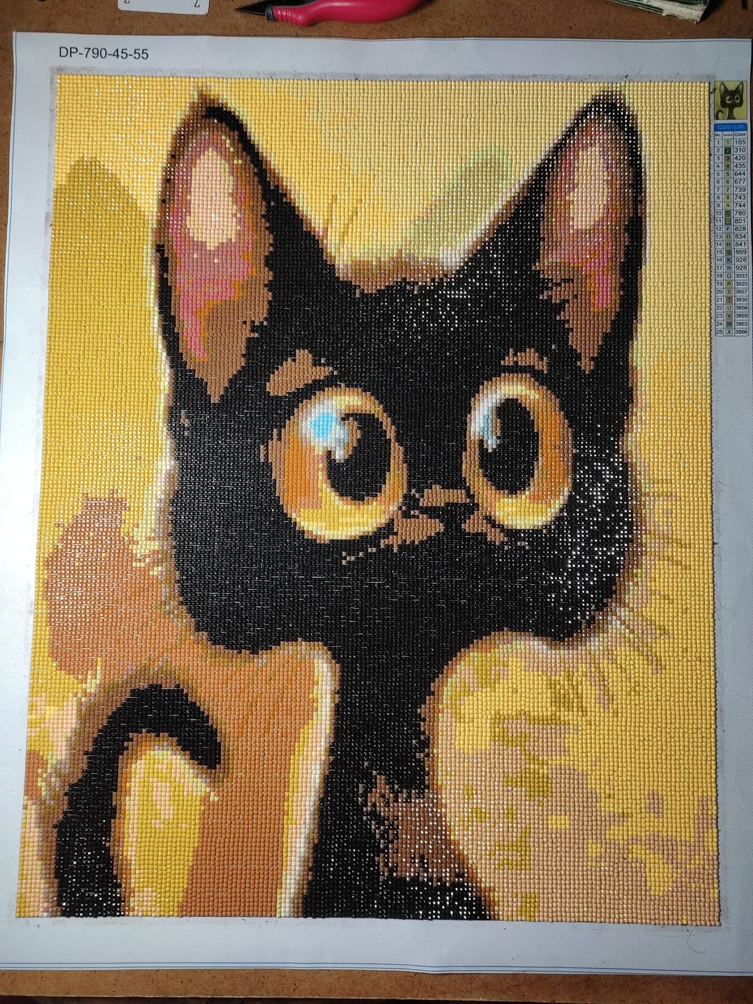 Customer photo review of Broderie Diamant - Chat étonné
