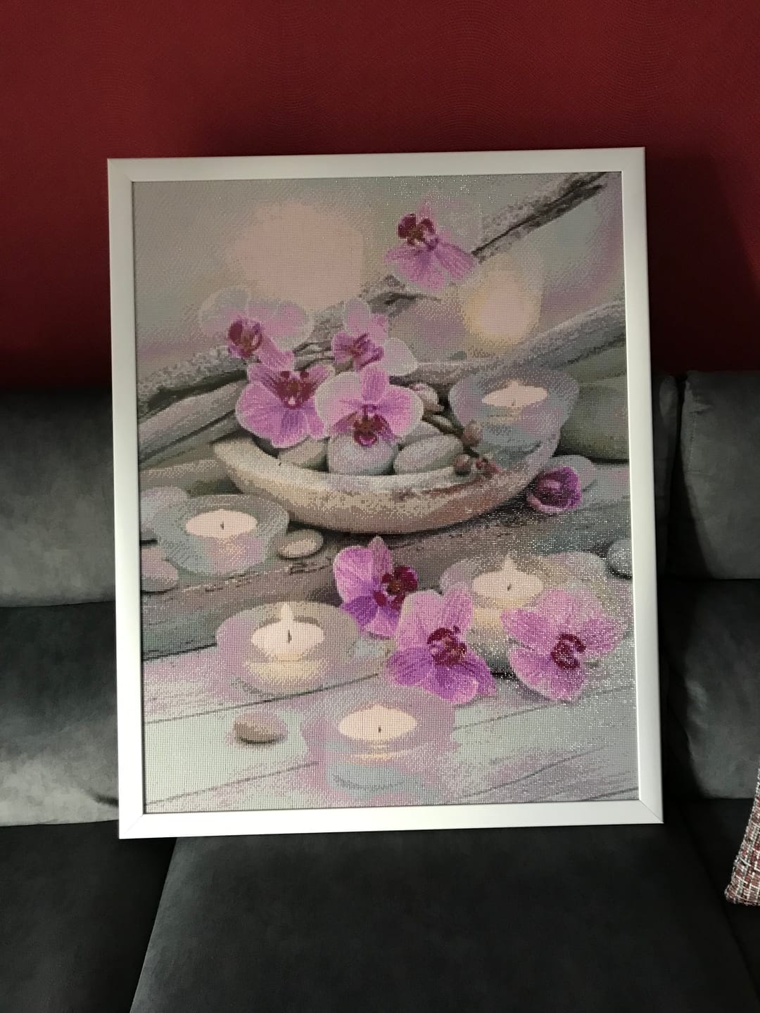 Customer photo review of Broderie Diamant - Fleurs et Bougies