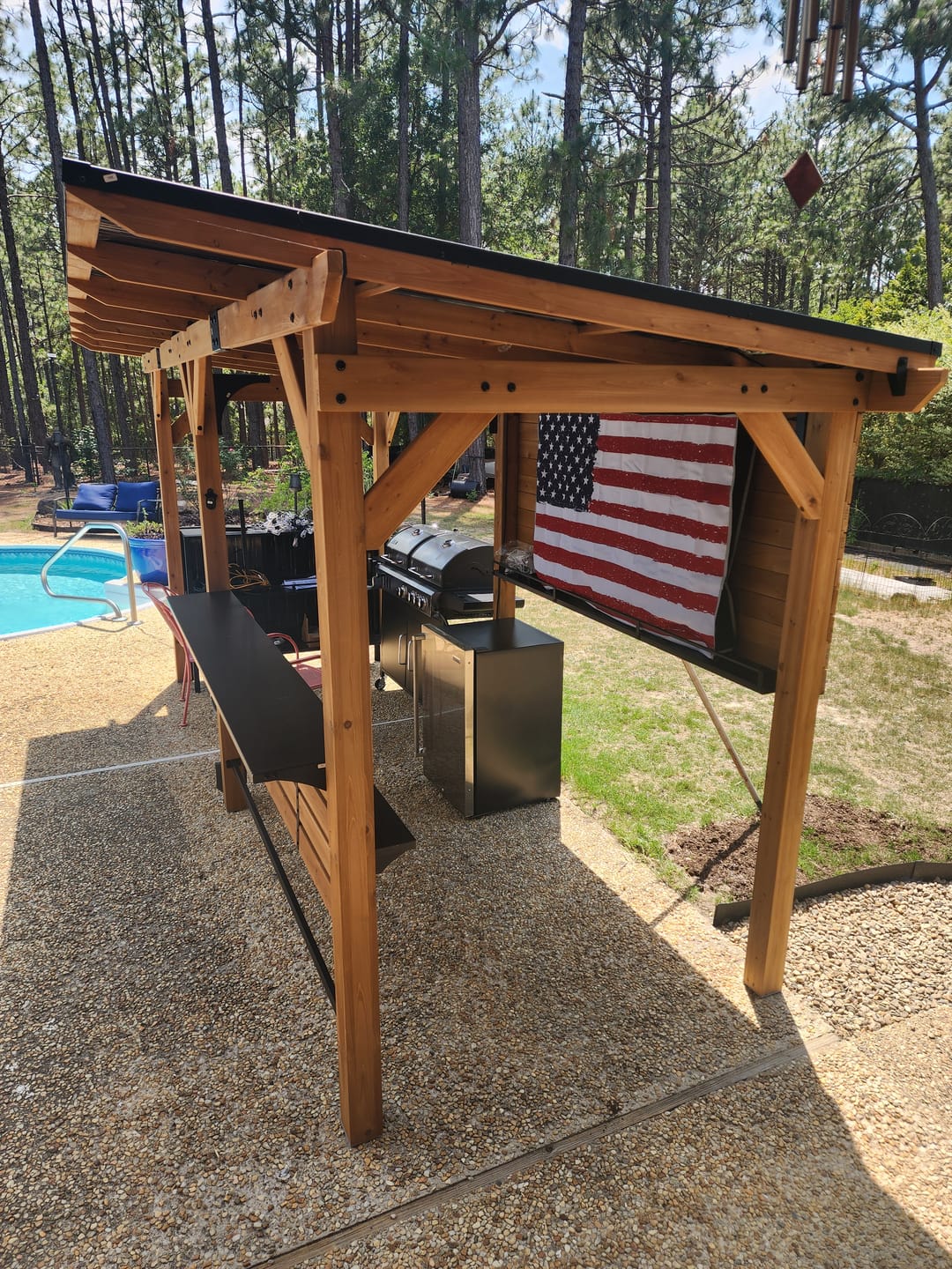 Customer photo review of Outdoor US Flag Waterproof TV Cover