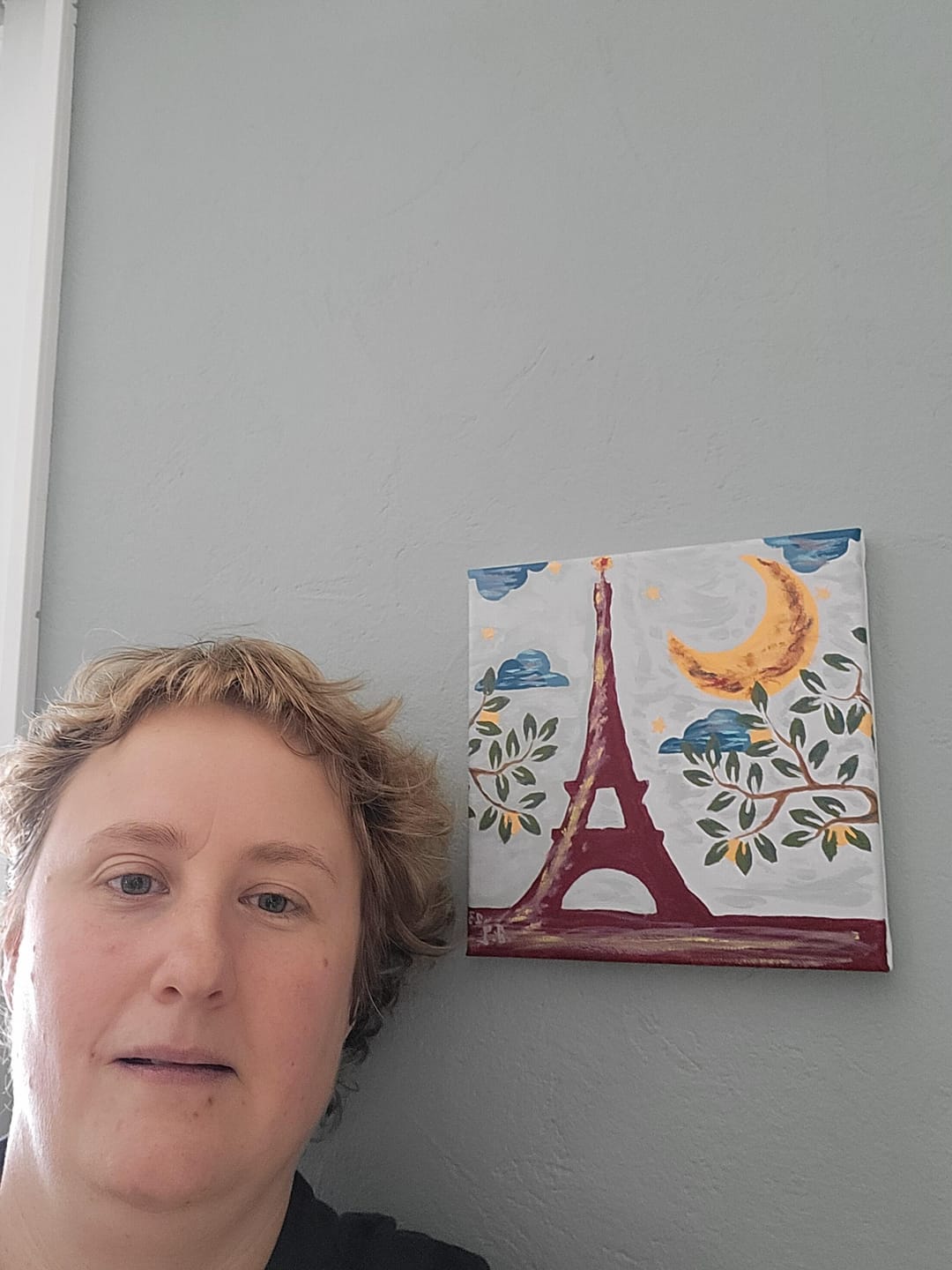 Customer photo review of Mini Peinture par Numéros 20x20cm avec cadre Paris sous la Lune