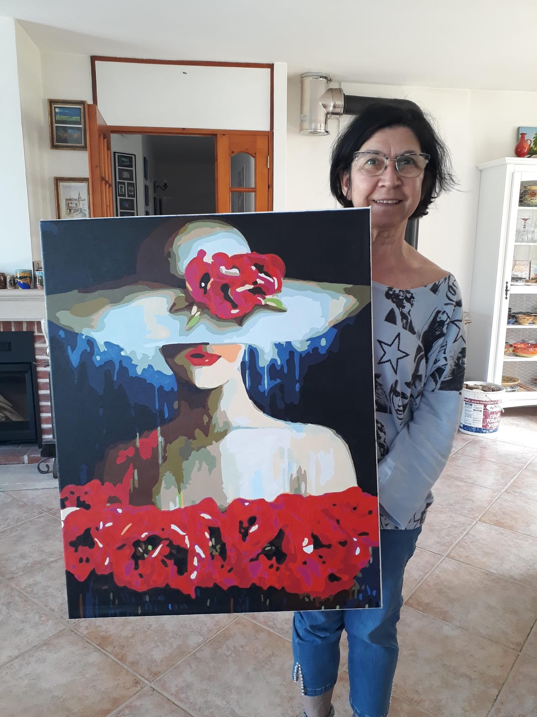 Customer photo review of Femme au chapeau et Fleurs