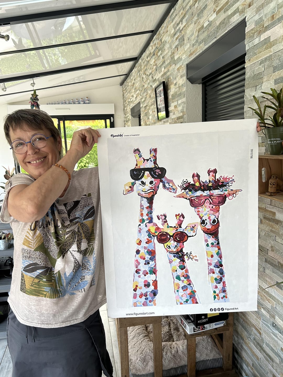 Customer photo review of Famille Girafes Pop art