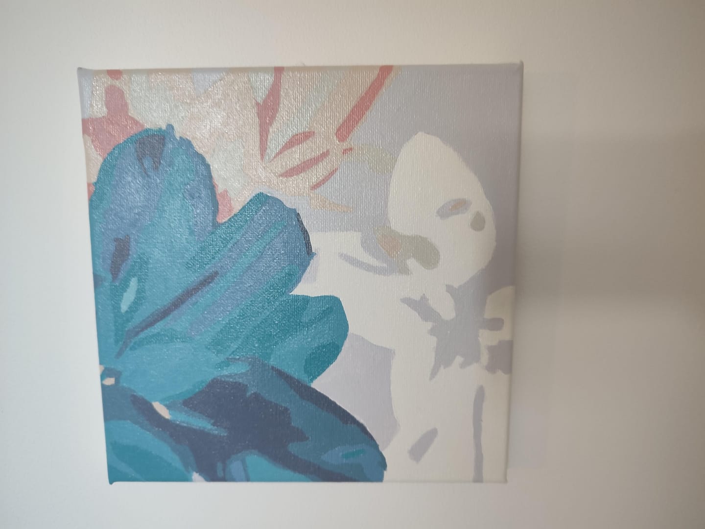 Customer photo review of Mini Peinture par Numéros 20x20cm avec cadre Feuilles de Caoutchouc