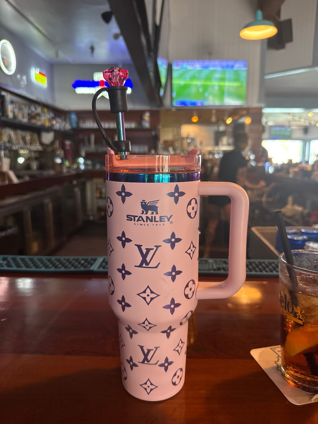 Customer photo review of Luxe Tri-Color Crystal Gem Straw Toppers (3-Pack)