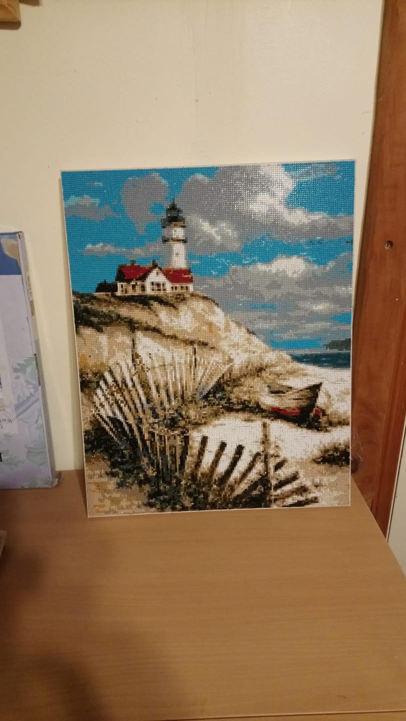 Customer photo review of Broderie Diamant - Bord de Mer 40x50cm toile tendue sur châssis