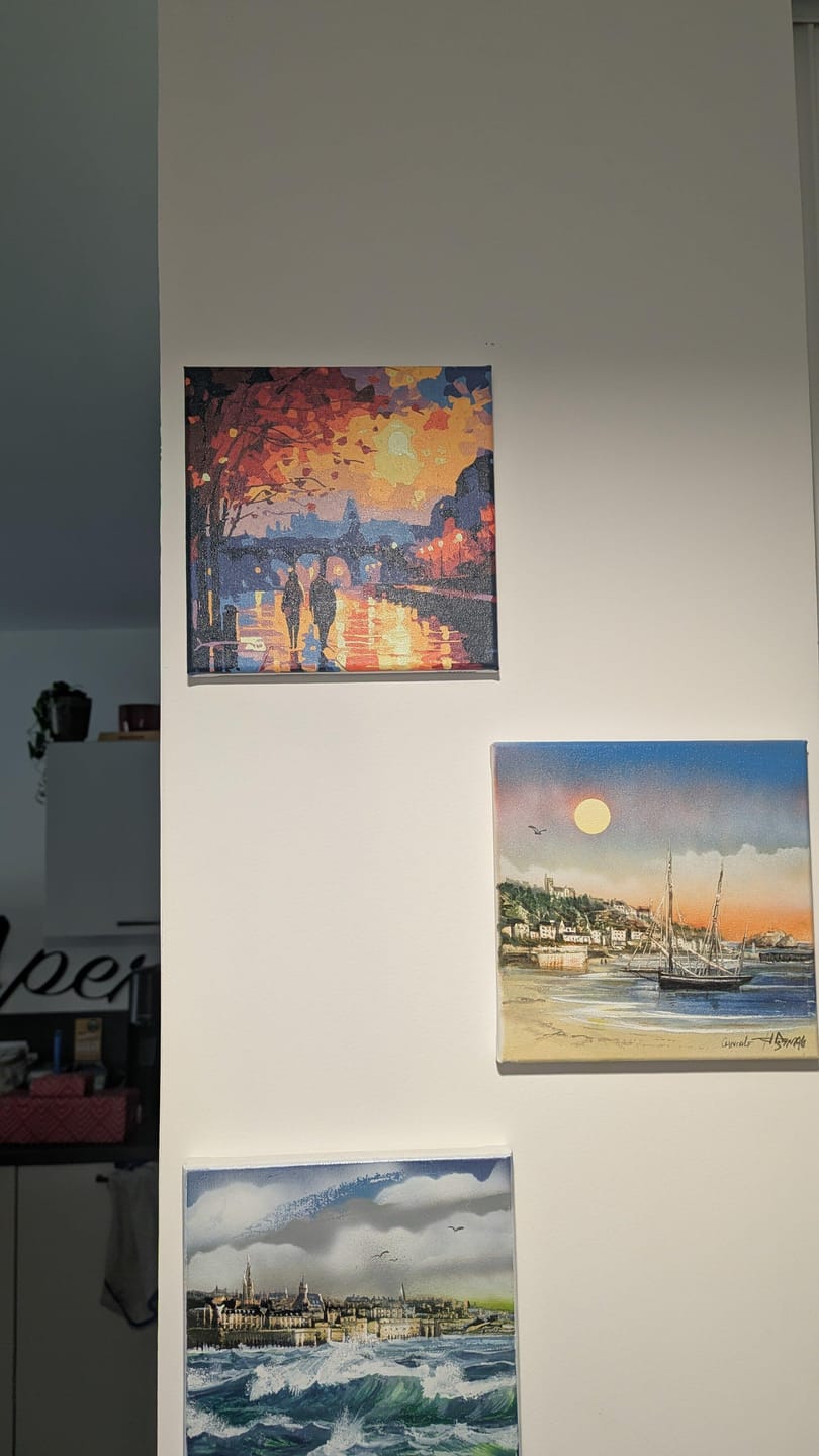 Customer photo review of Mini Peinture par Numéros 20x20cm avec cadre Nuit Romantique