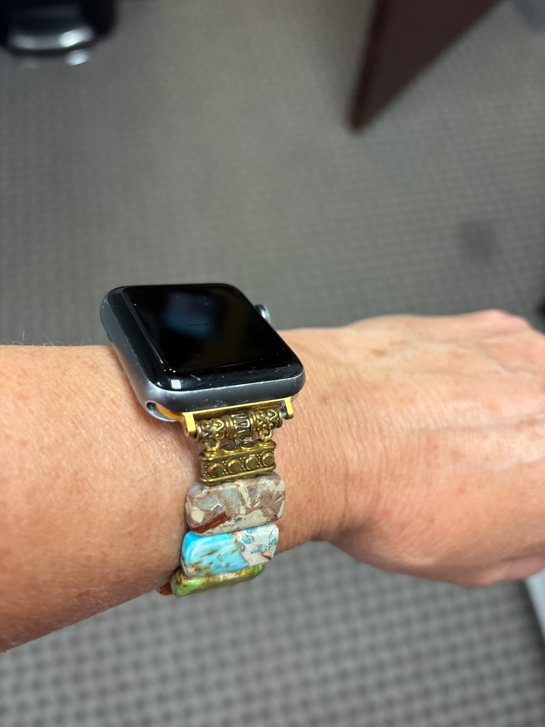 Customer photo review of Chic Chakra Stretch Apple Watch Strap