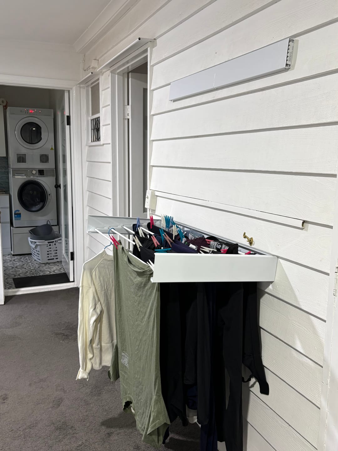 Customer photo review of Wall Mounted Drying Rack - Foldable Indoor and Outdoor Drying Rack