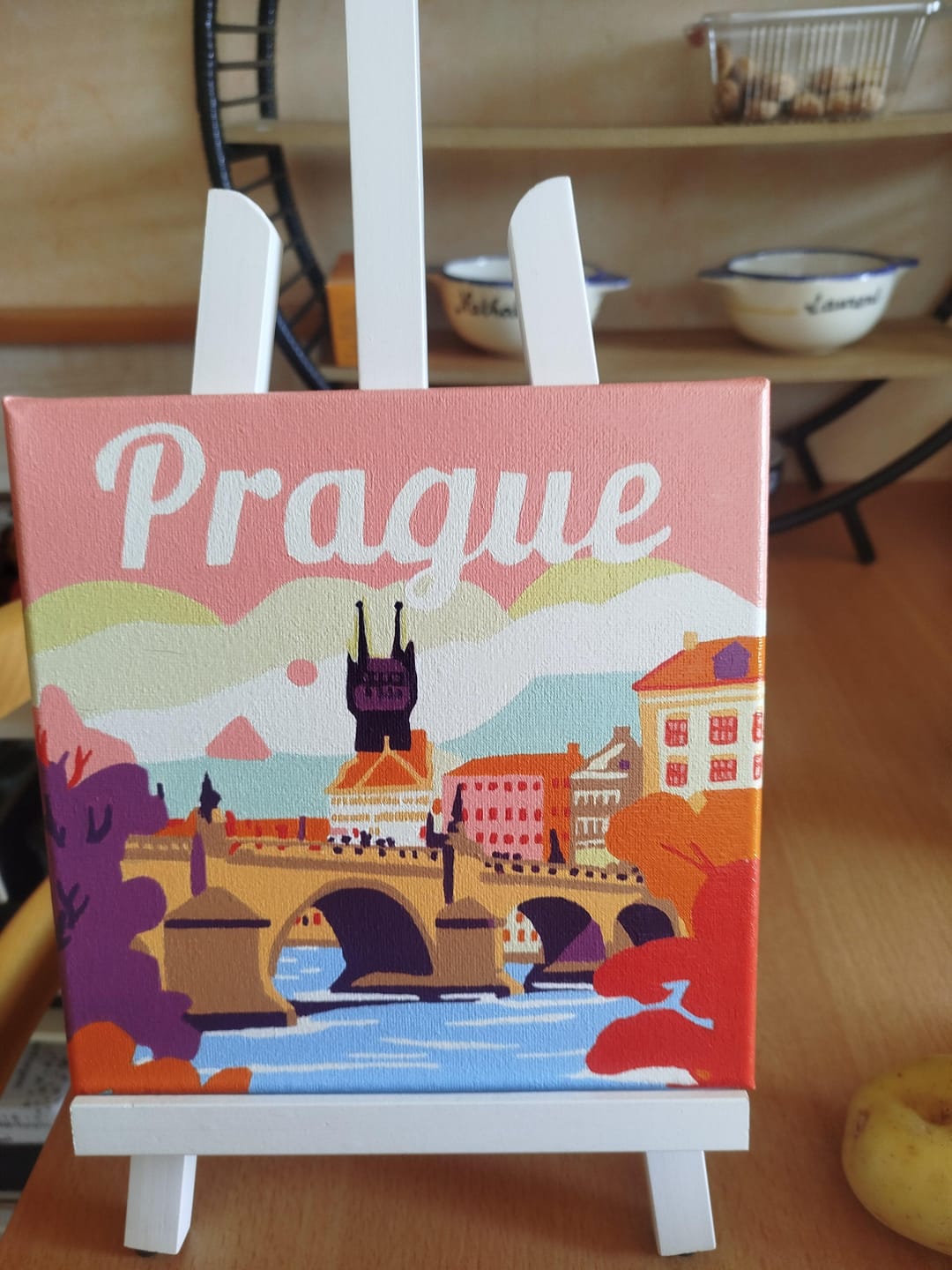 Customer photo review of Mini Peinture par Numéros 20x20cm avec cadre Prague