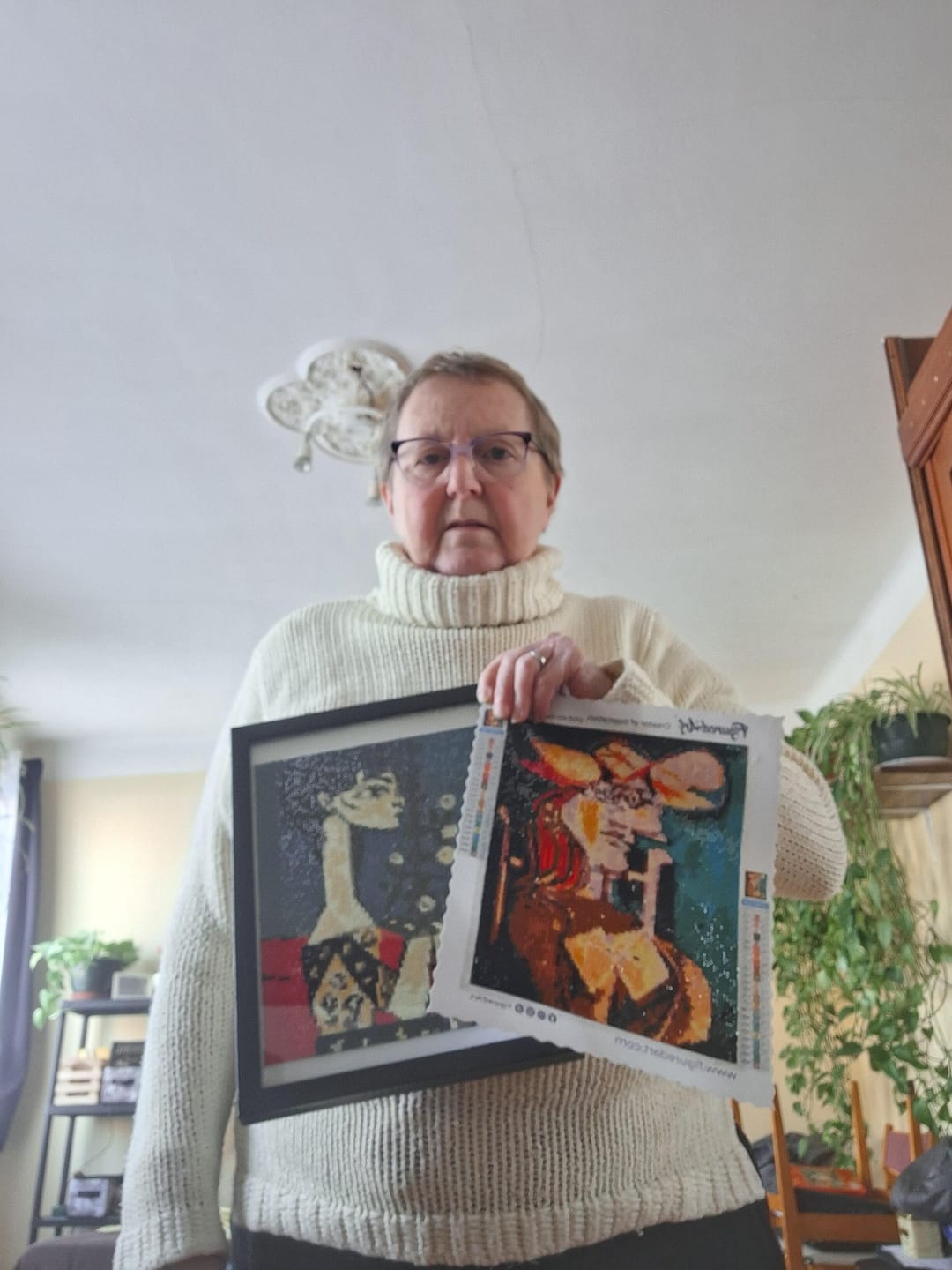 Customer photo review of Broderie Diamant - Portrait abstrait