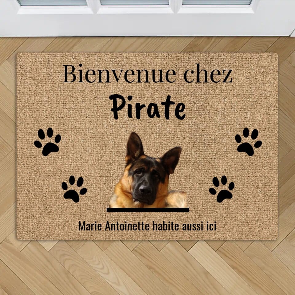 Customer photo review of Bienvenue chez - Paillasson personnalisé