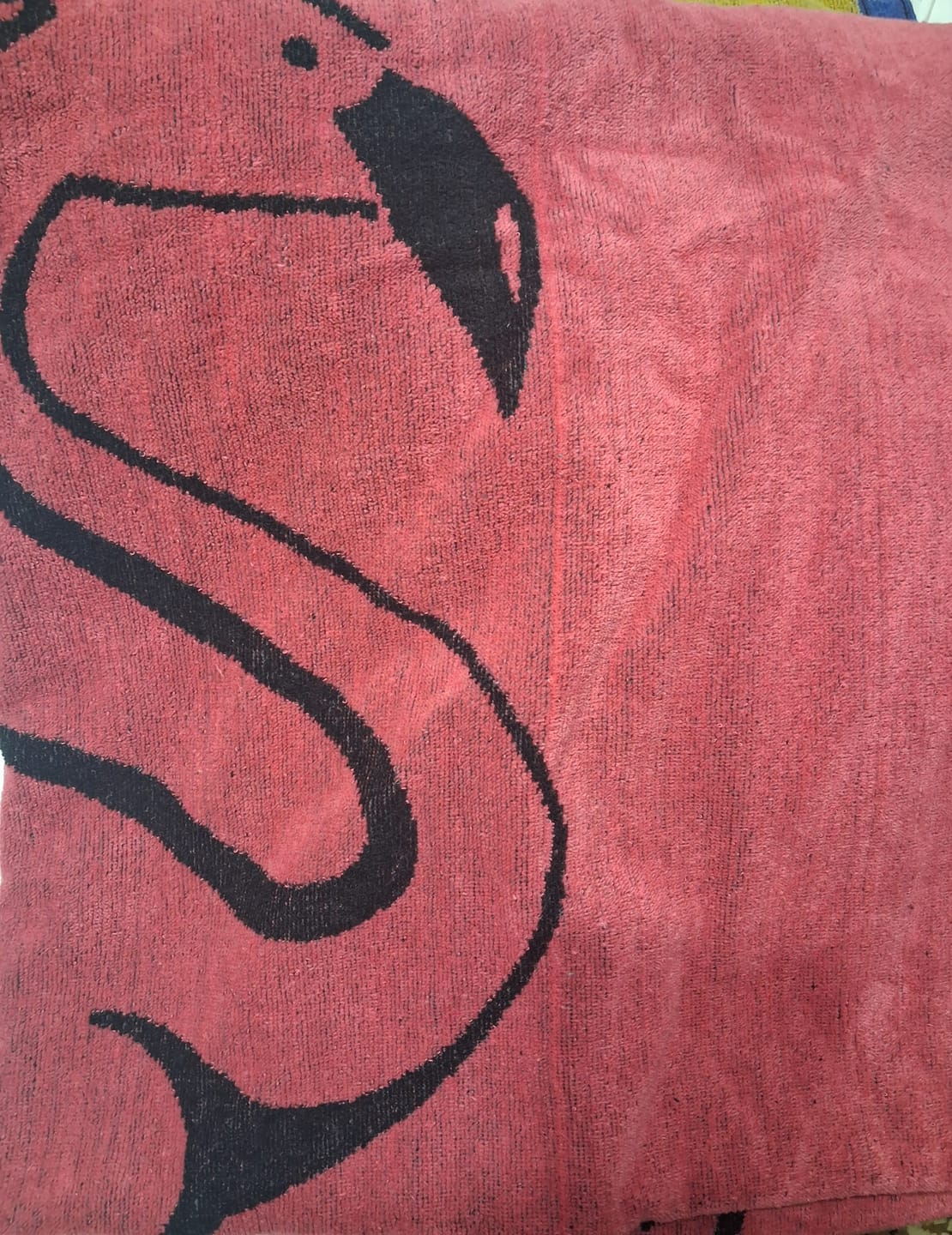 Customer photo review of Signoola Beach Towel 90 x 170 cm, Pink Flamingo 100% cotton.