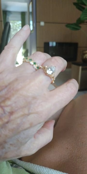 Customer photo review of 3 Carat Nature-Inspired Pear Cut Moissanite Ring