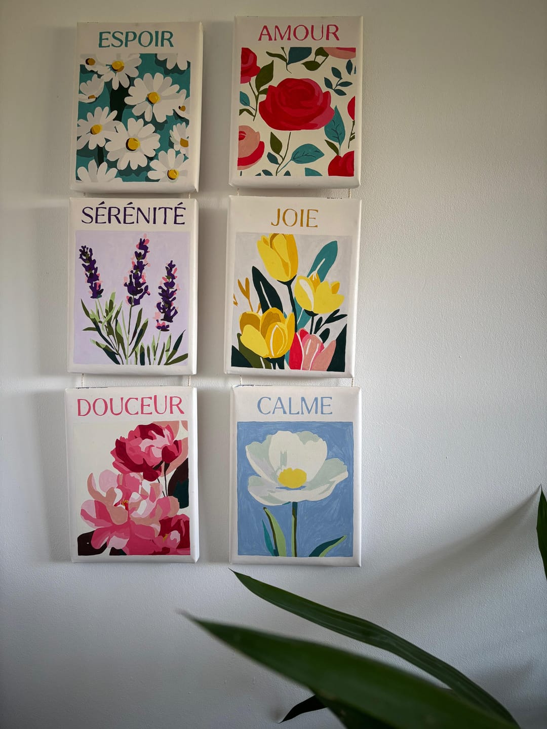 Customer photo review of Mini Peinture par numéros 15x20cm (6 pièces) - Fleurs de Bonheur