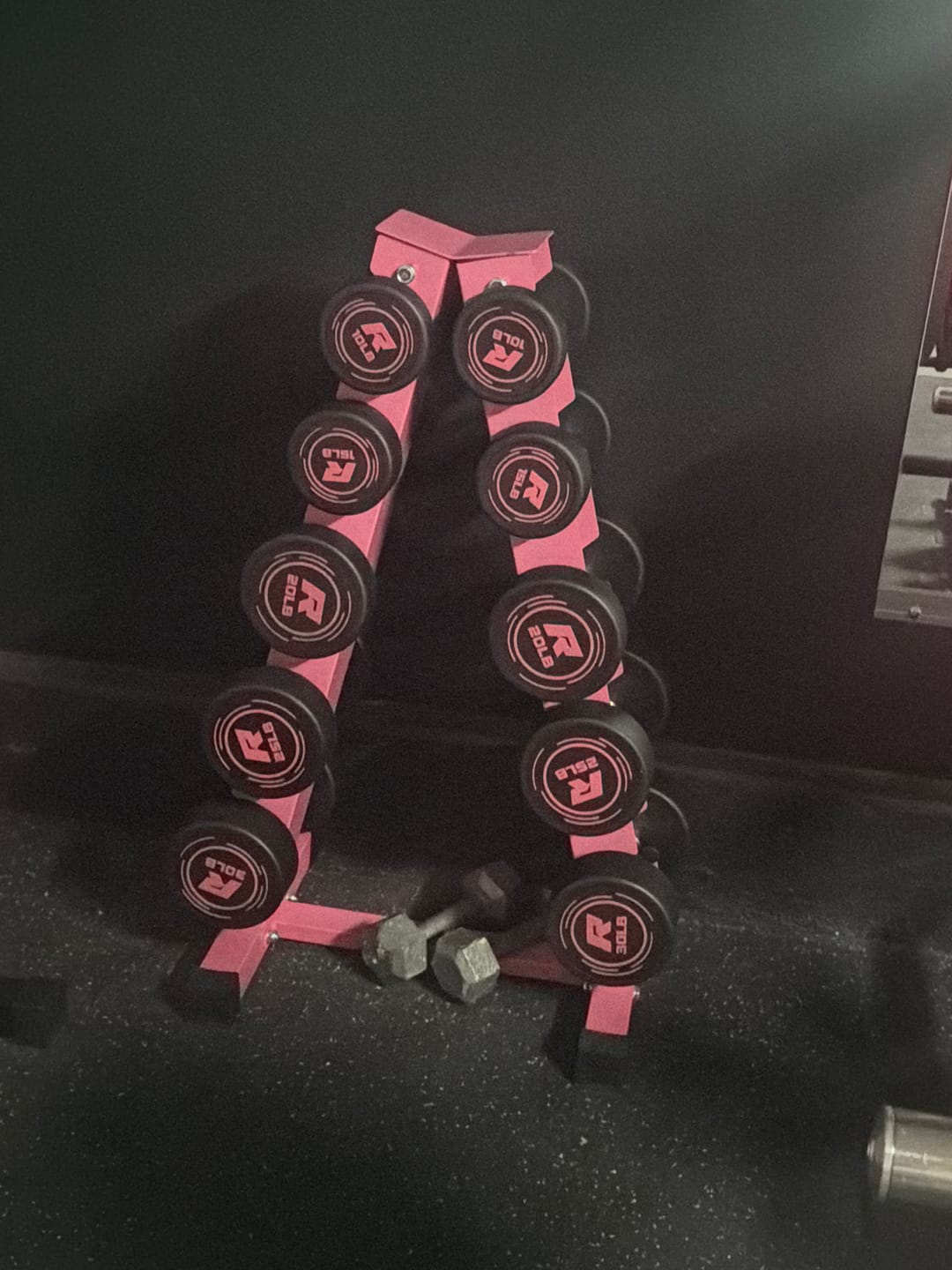 Customer photo review of RitFit A-Frame Dumbbell Storage Rack Stand 5 Pairs