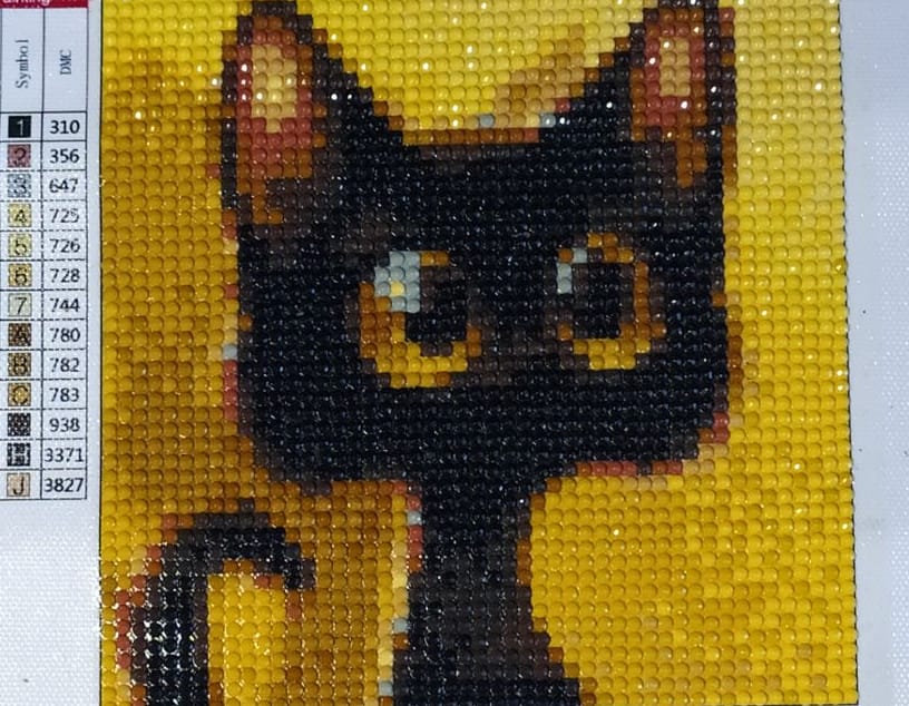 Customer photo review of Broderie Diamant - Chat étonné