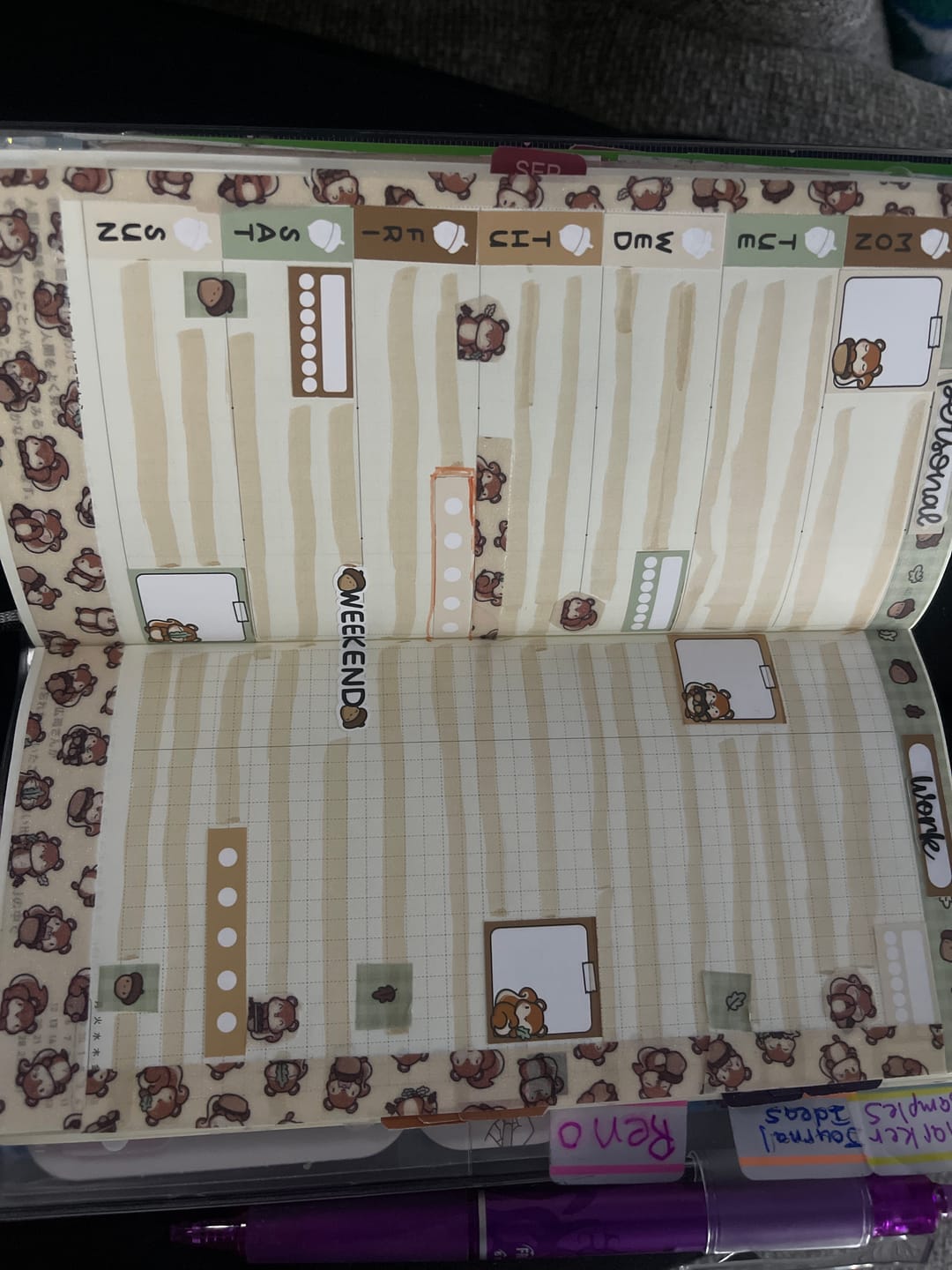 Customer photo review of Squirrelly Acorn Theme Hobonichi Weeks Kit