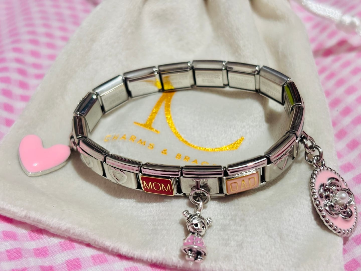 Customer photo review of Pulsera Estrellas Italiana para Charms