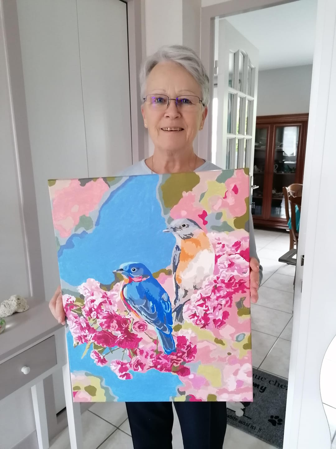 Customer photo review of Couple d'oiseaux bleus