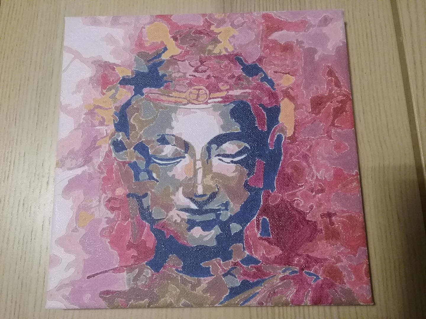 Customer photo review of Mini Peinture par Numéros 20x20cm avec cadre Bouddha précieux