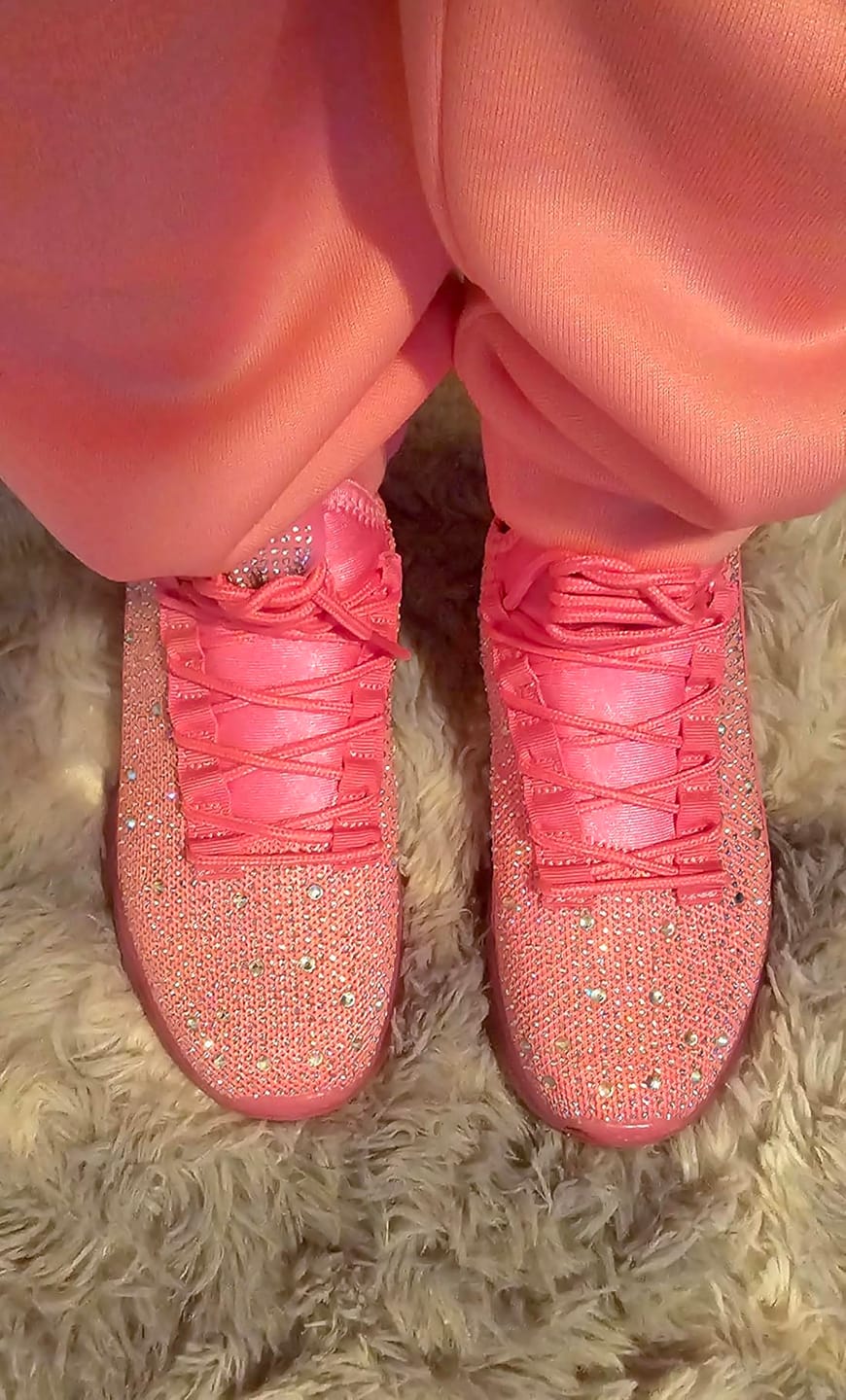 Customer photo review of Lucky Step Rhinestone Slip-On Sneakers