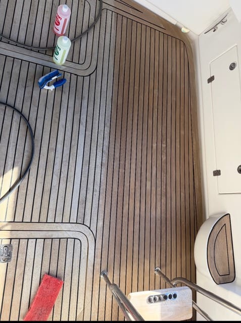 Customer photo review of Semco Teak Cleaning & Rejuvenating Kit