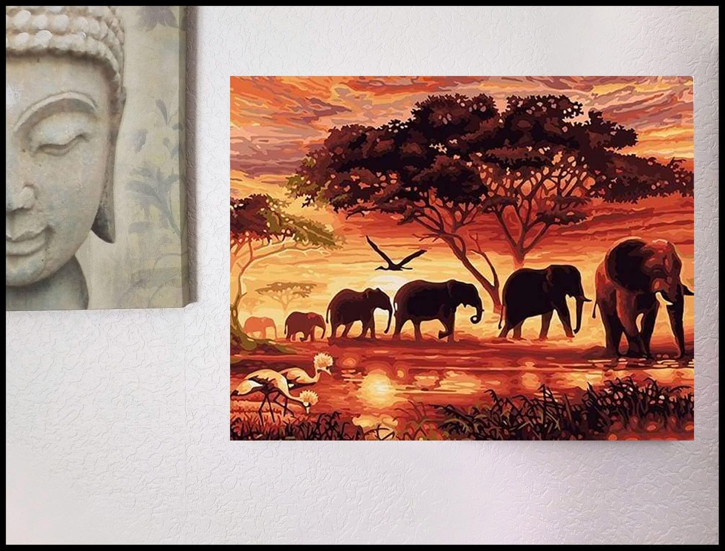 Customer photo review of Eléphants au Coucher du soleil