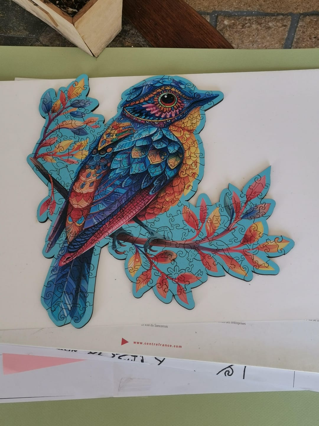 Customer photo review of Puzzle en Bois Adulte - Oiseau bleu sur la Branche
