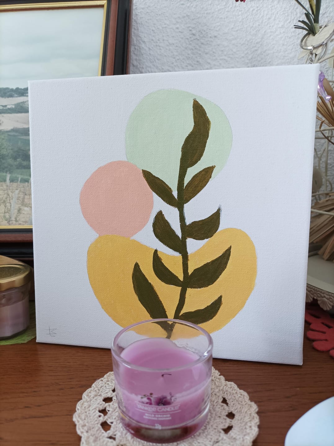 Customer photo review of Mini Peinture par Numéros 20x20cm avec cadre Plante