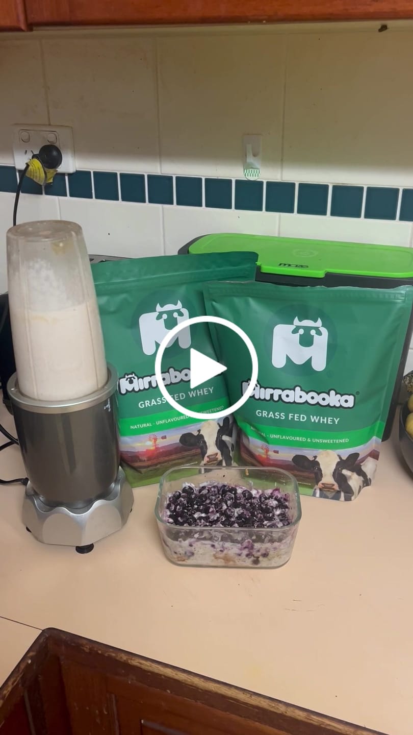 Customer video review of Grass Fed Whey Protein Unflavoured Natural 1kg (33 servings)