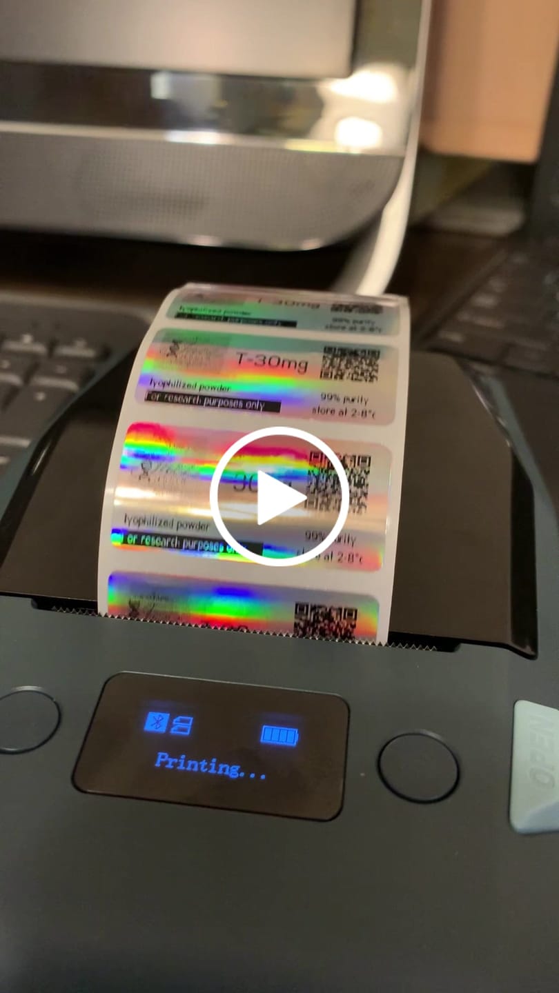 Customer video review of Hologram Label Paper for M2/M3, Suitable for Medicine Bottle Labeling