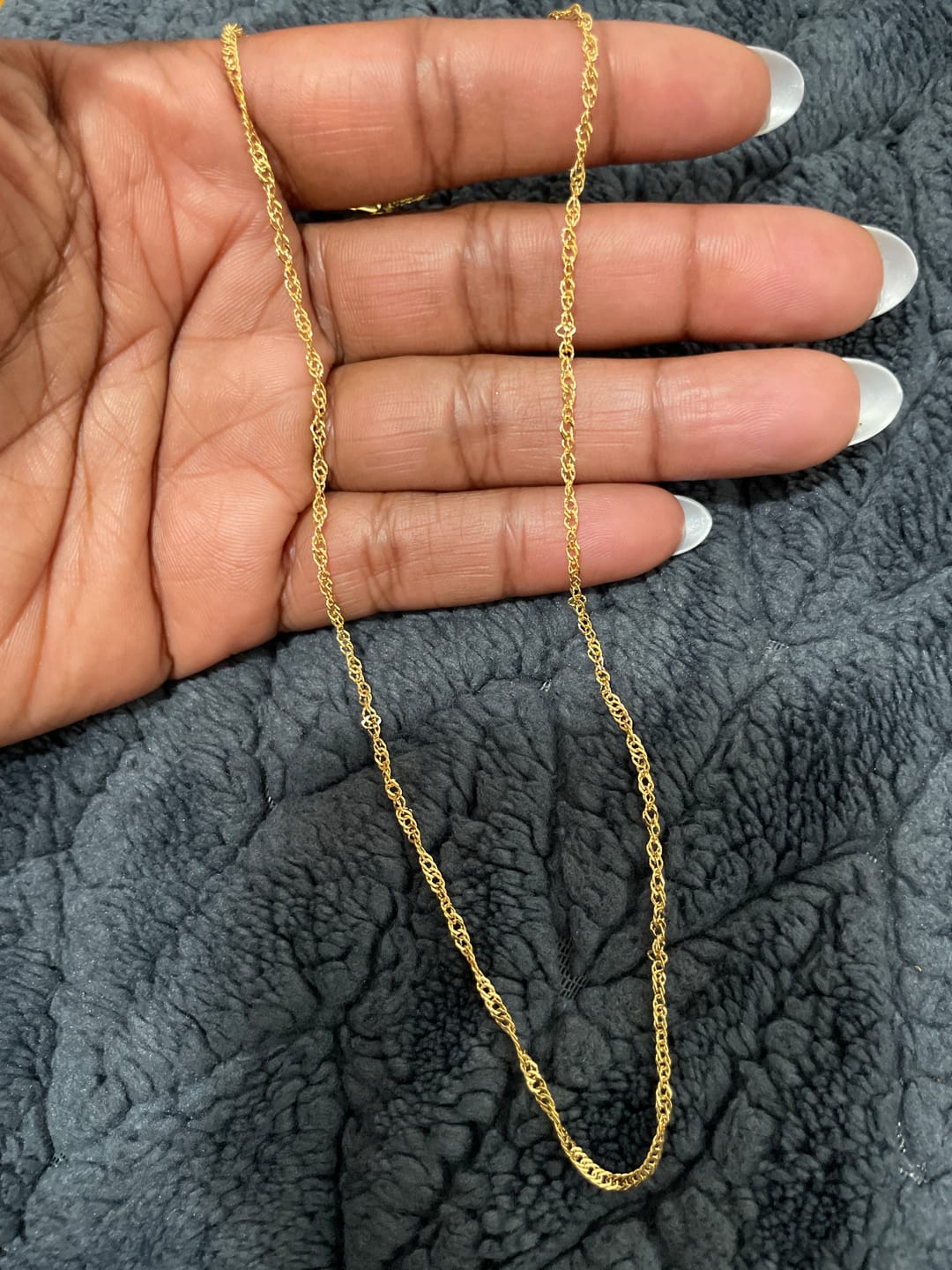 Customer photo review of Singapore Chain Necklace - 2mm