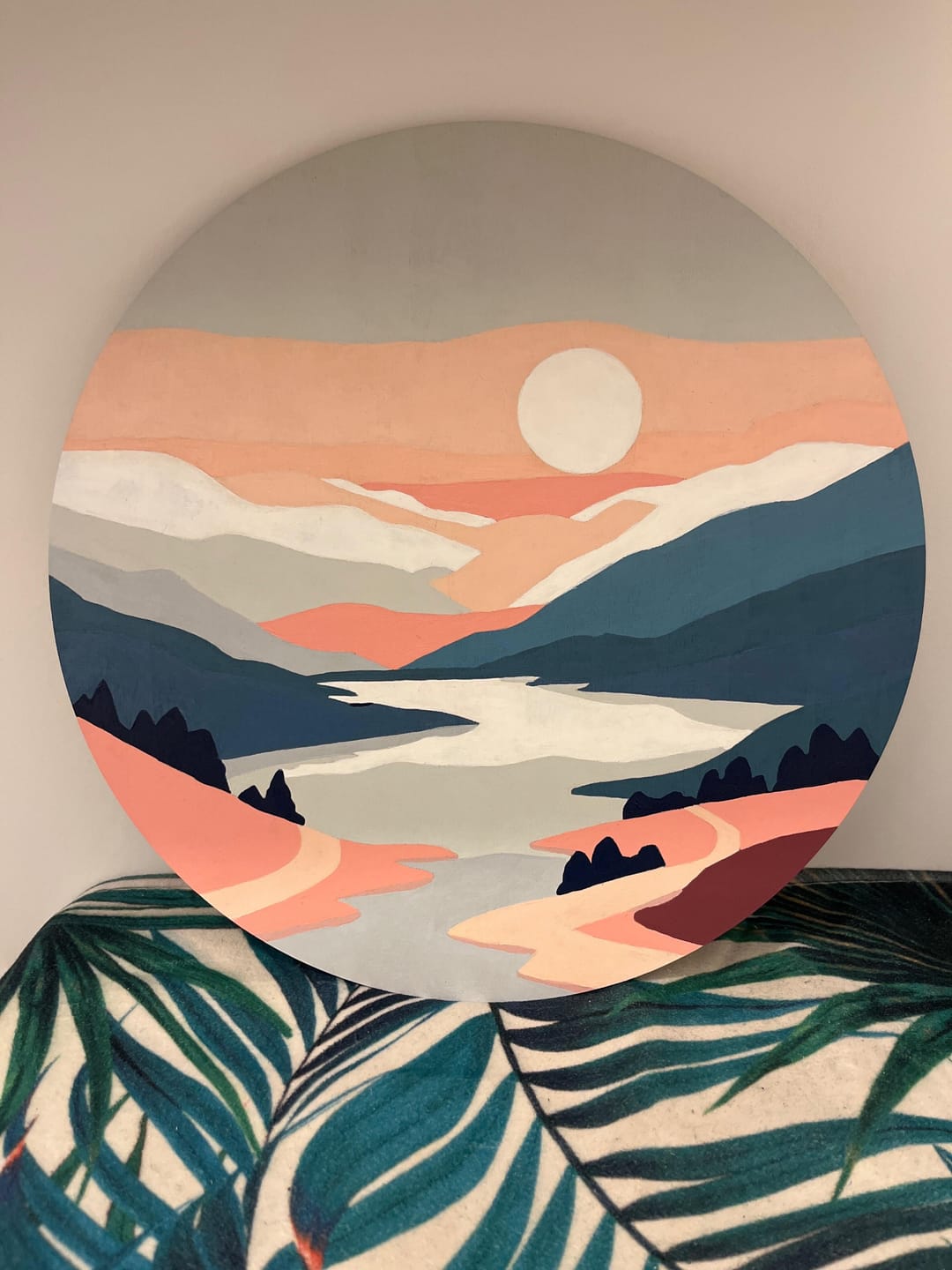 Customer photo review of Peinture par Numéro sur Disque en bois - Lever de soleil pastel