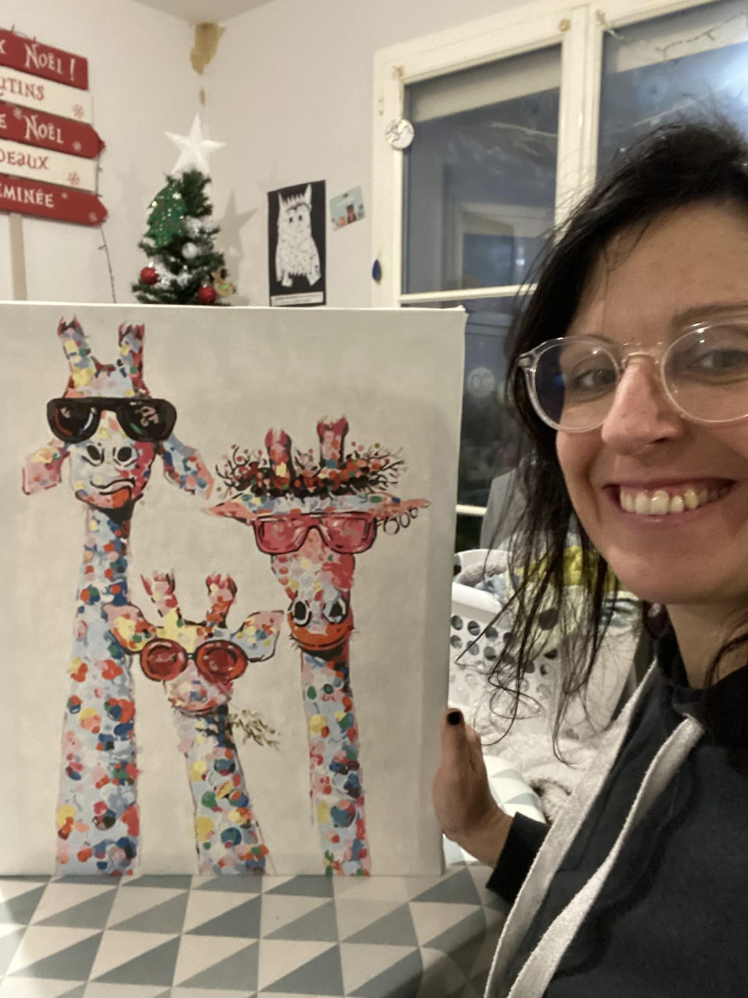Customer photo review of Famille Girafes Pop art
