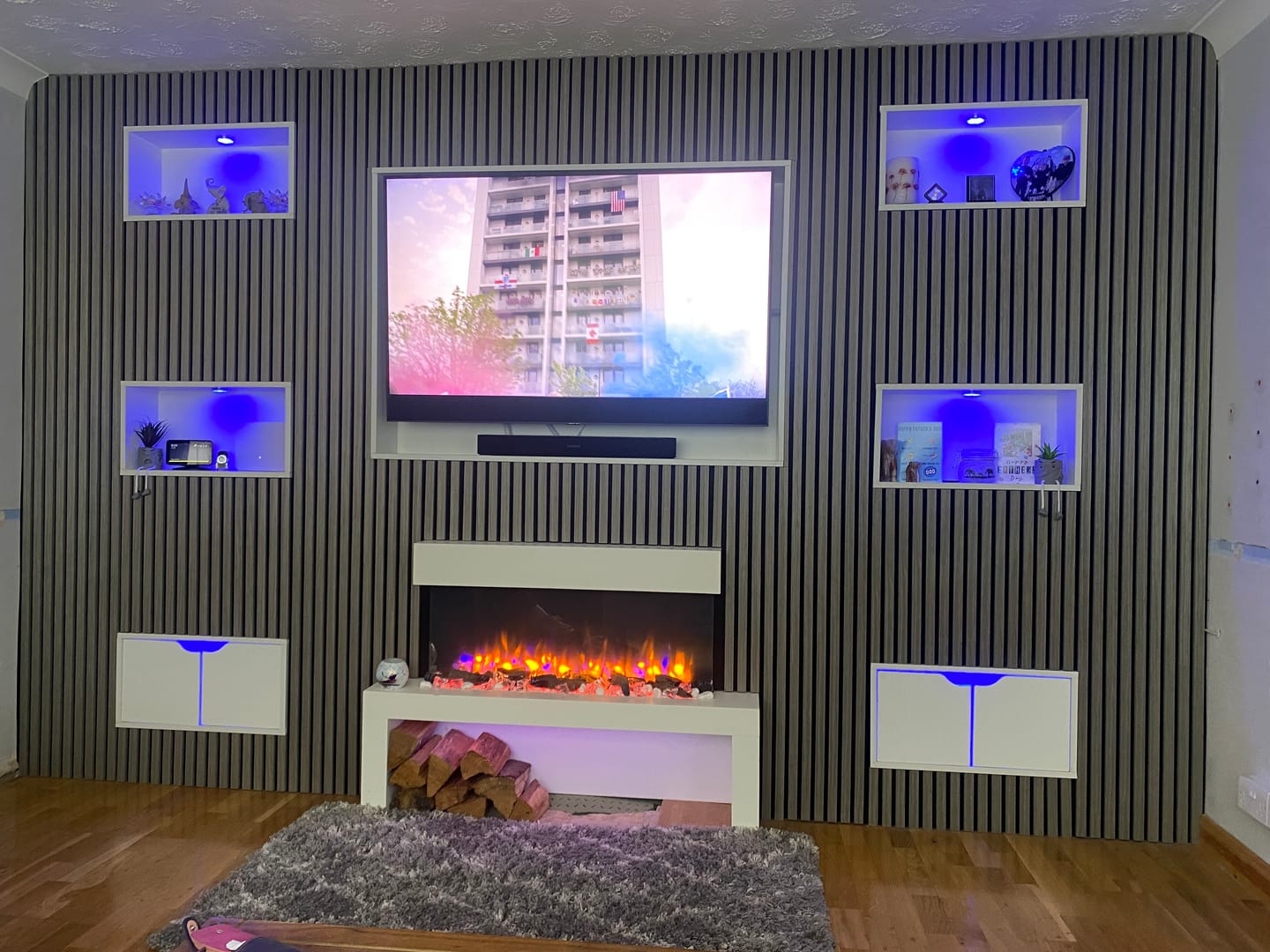 Customer photo review of Grey Oak Acoustic Wall Panel