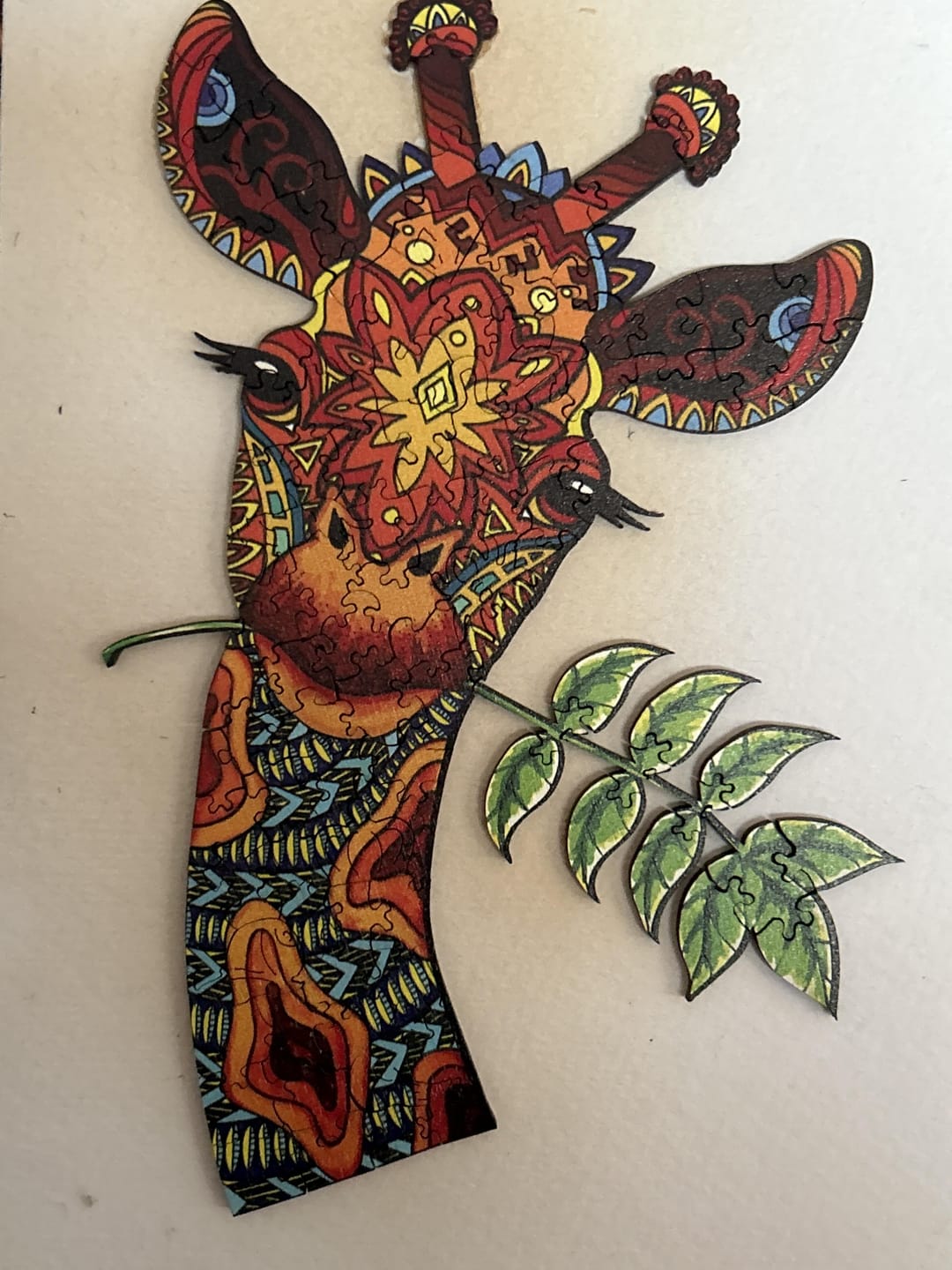 Customer photo review of Puzzle 2D en Bois - Girafe et Fougère