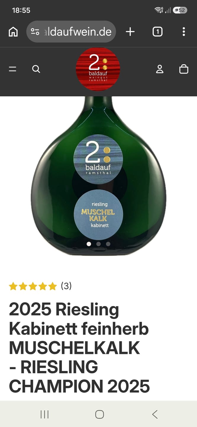 Customer photo review of 2023 MUSCHELKALK Riesling Kabinett feinherb