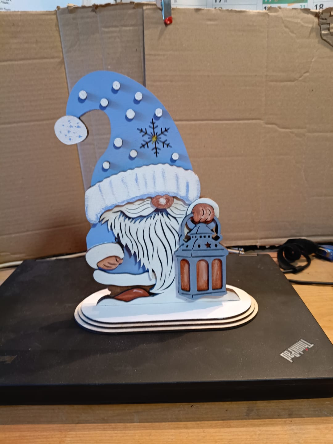 Customer photo review of Christmas standing gnome ornaments laser cut svg file