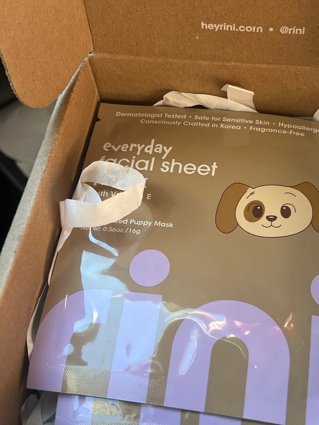 Customer photo review of Everyday Facial Sheet Mask – Panda